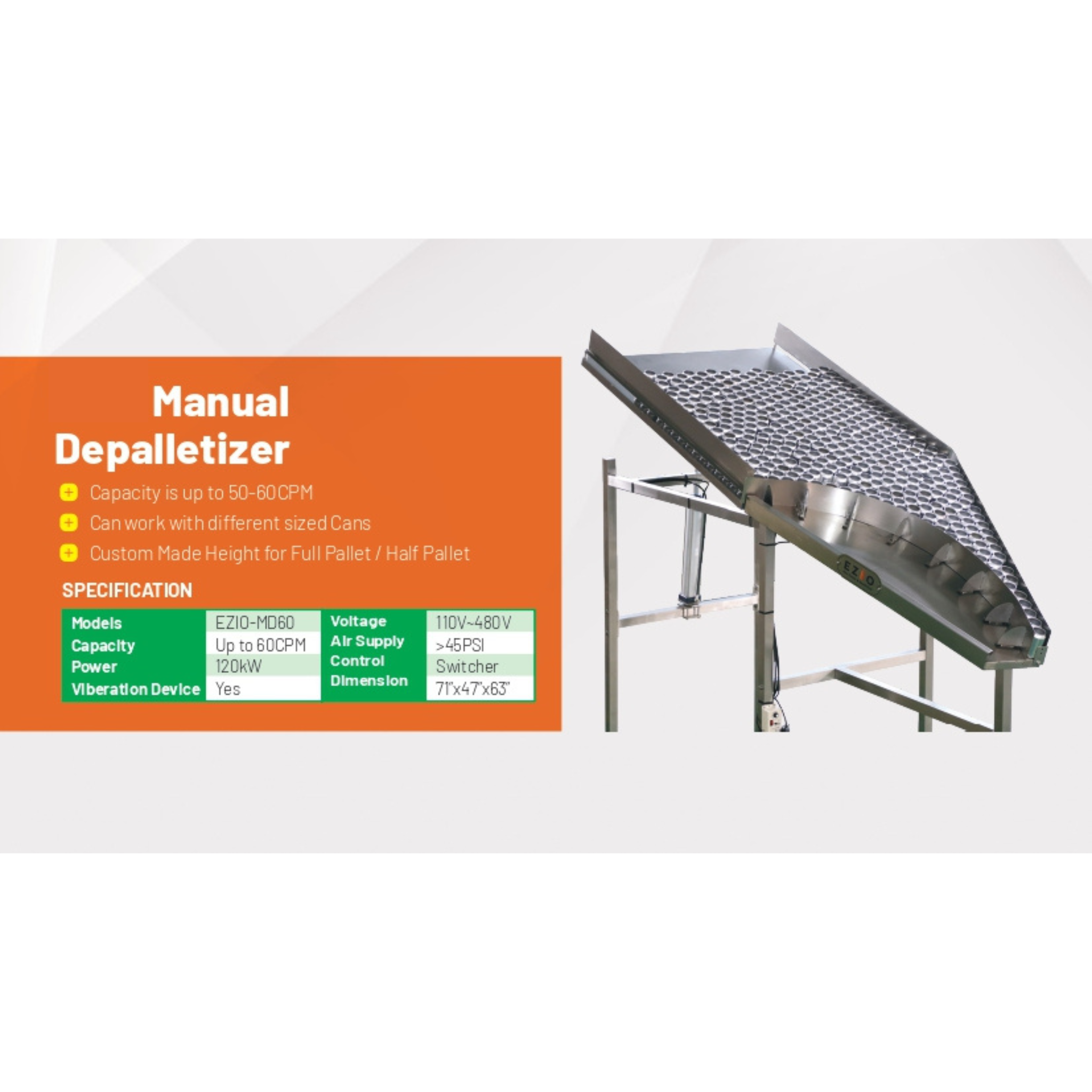 手動デパレタイザー