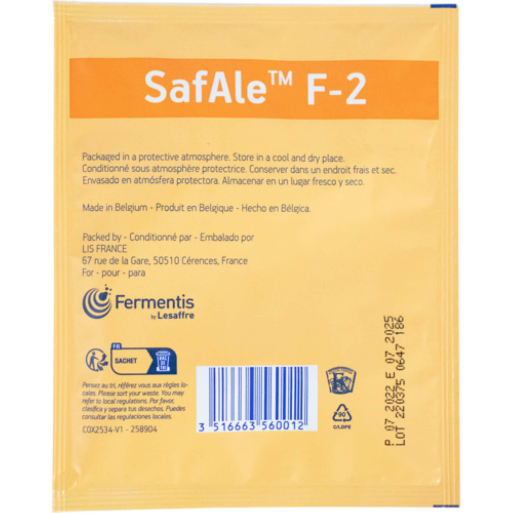 Fermentis SafAle™ F-2 ボトルコンディショニング ドライイースト