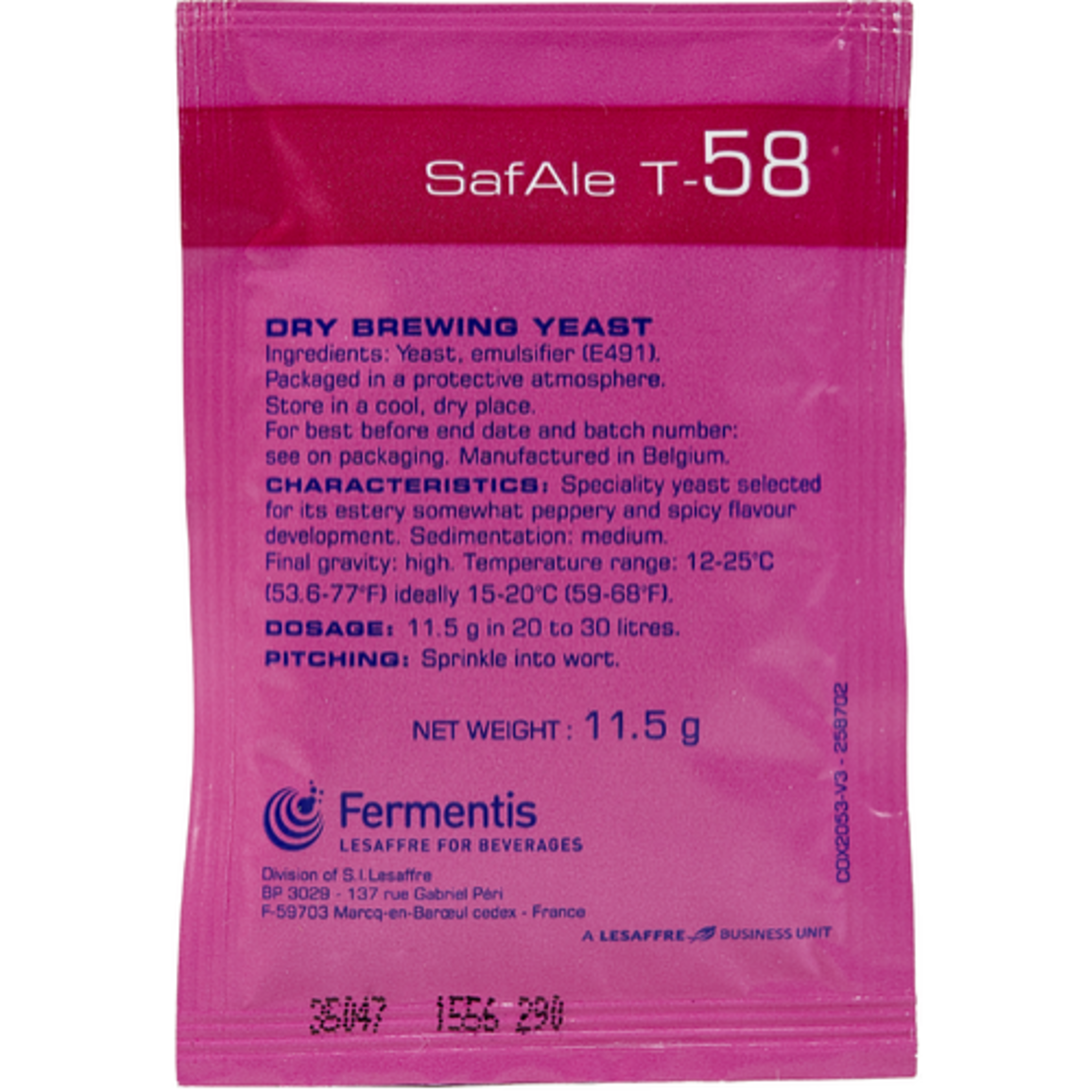 Fermentis SafAle™ T-58 ベルギーエール ドライイースト