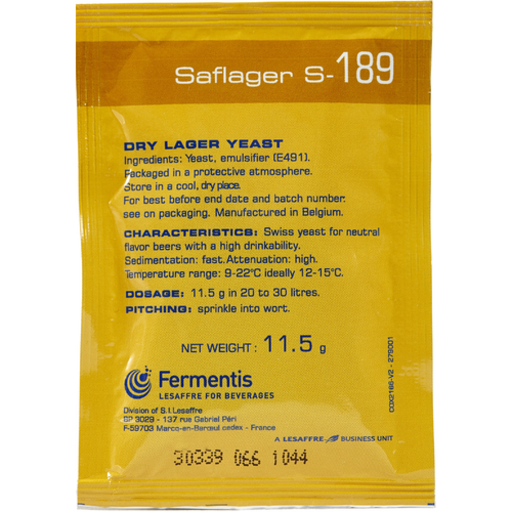 Fermentis SafLager™ S-189 ラガー ドライビールイースト