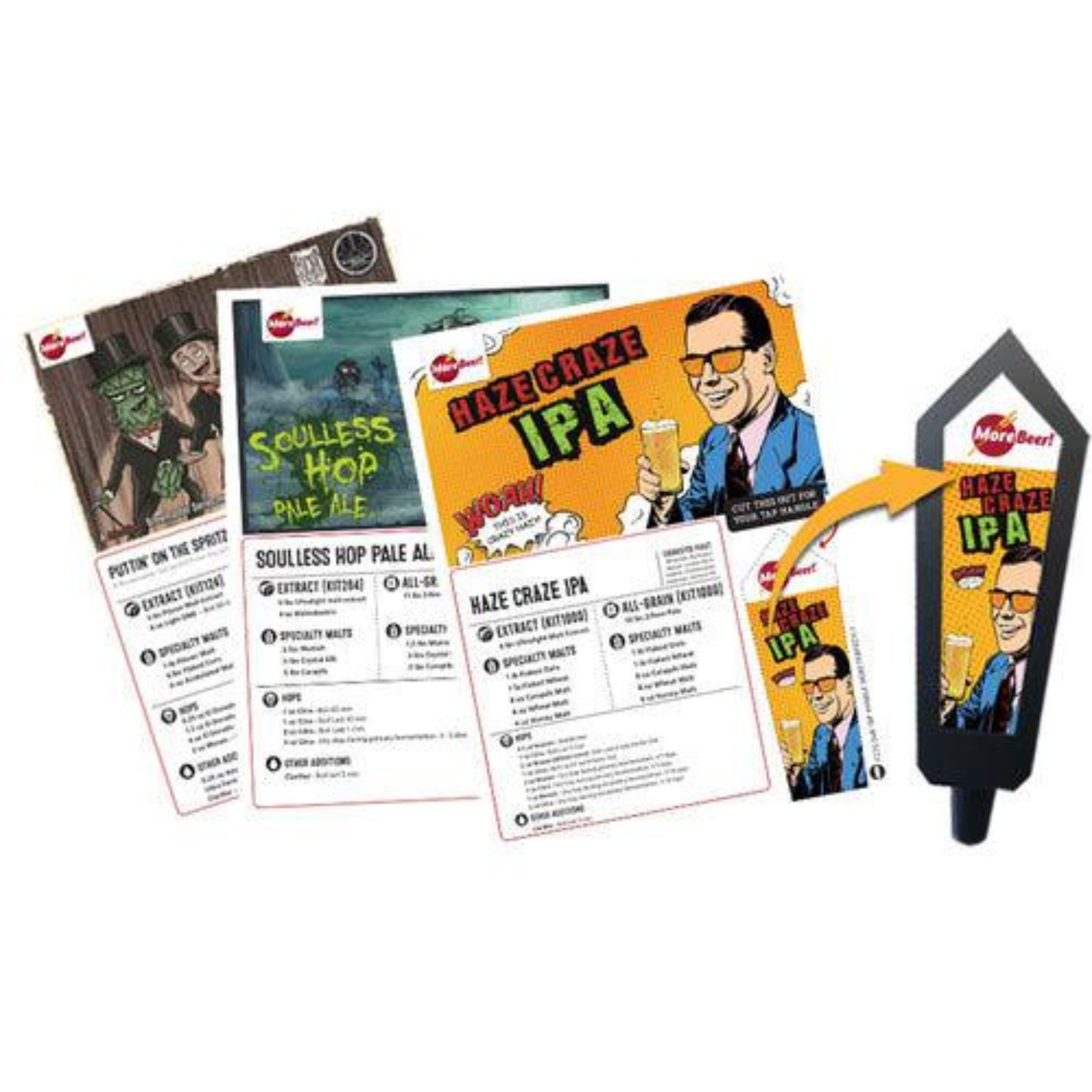 案内付きタップハンドル(クリアレンズ / 黒板ステッカー / ホワイトボードステッカー)