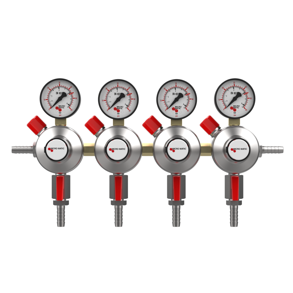 2次減圧弁 / 4連 / 0-60 PSI / 1ゲージ付き – Cowboy Craft LLC