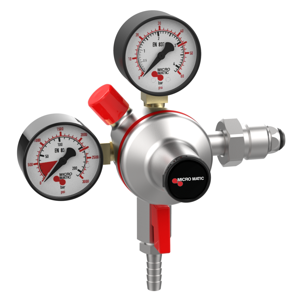 1次減圧弁 / 2口 / ナイトロ用 / 0-60 PSI / 2ゲージ付き