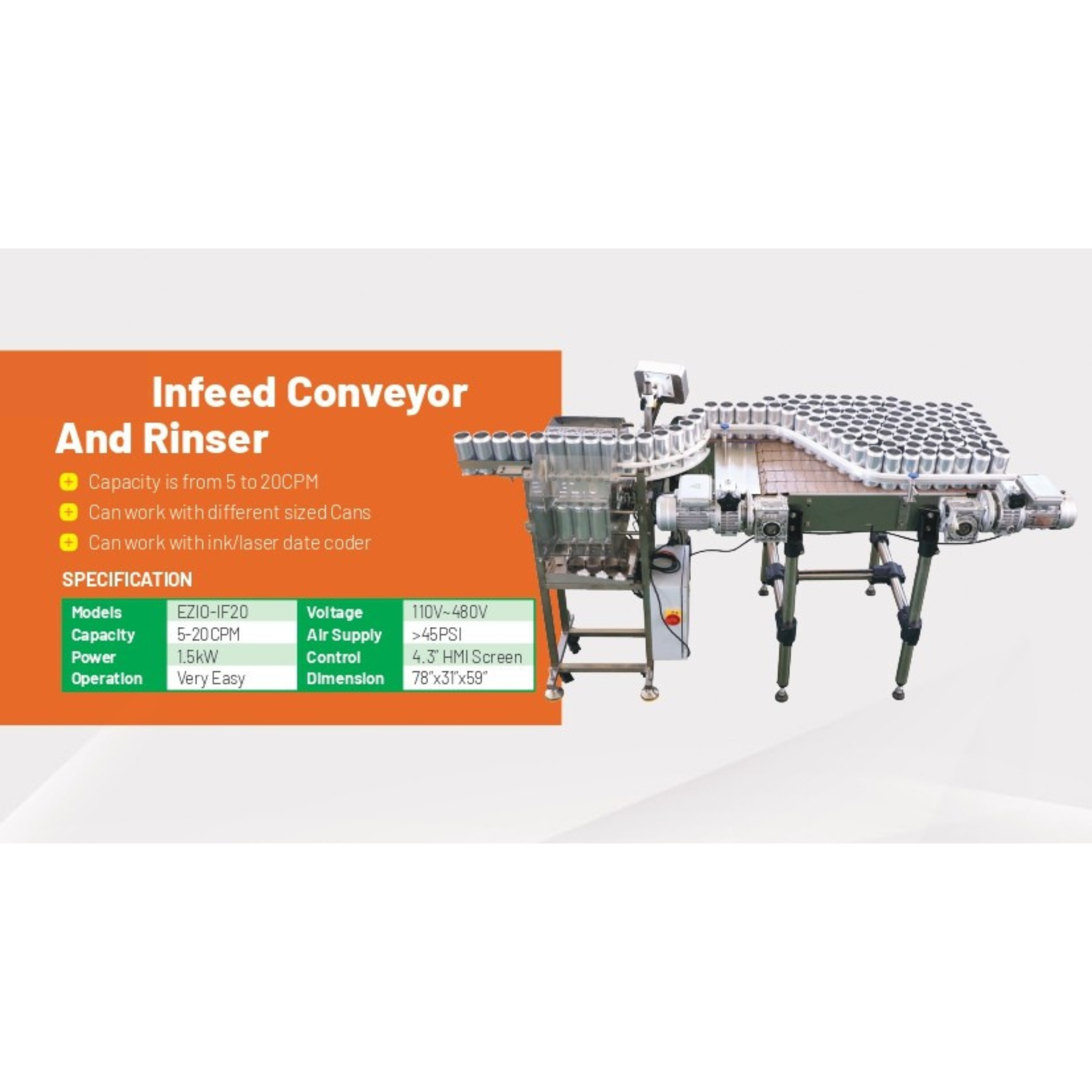 インフィードコンベア＆リンザー