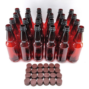 ★24 x 500mL PET Amber Brown Bottles with Screw Caps