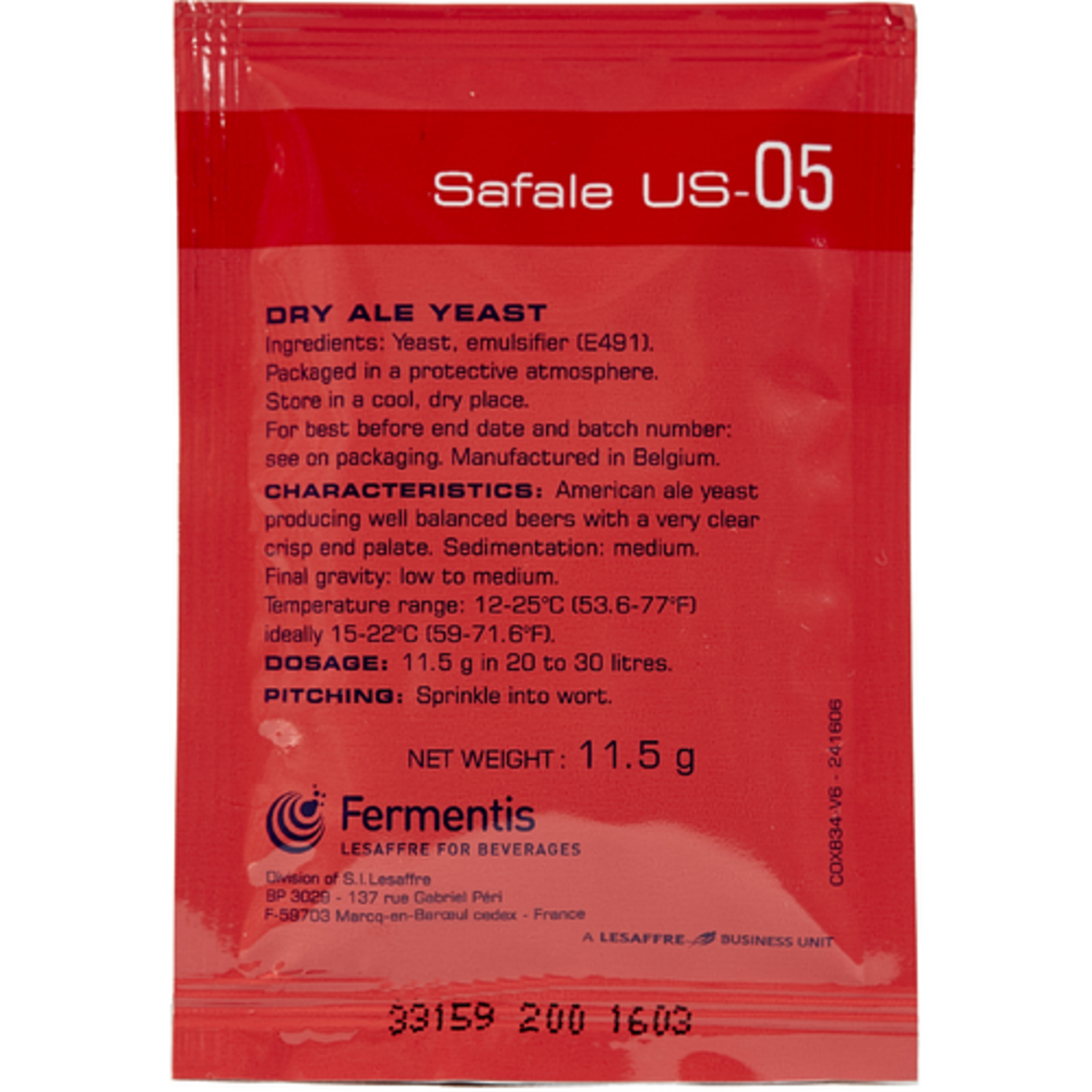 Fermentis | SafAle™ US-05 American Ale | Dry Beer Yeast