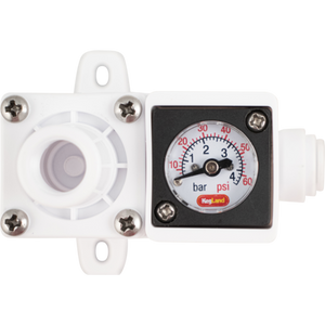 Duotight In-Line Regulator | Built-In Pressure Gauge | 0-60 PSI | Liquid & Gas Compatible | 8 mm Duotight
