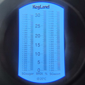 ★KegLand Saber Refractometer | Auto Temperature Compensation | LED Light Sample Illumination | Triple Scale | SG Sugar, Brix, SG Wort | Magnetic Rechargeable Battery | Water Resistant | Carrying Case