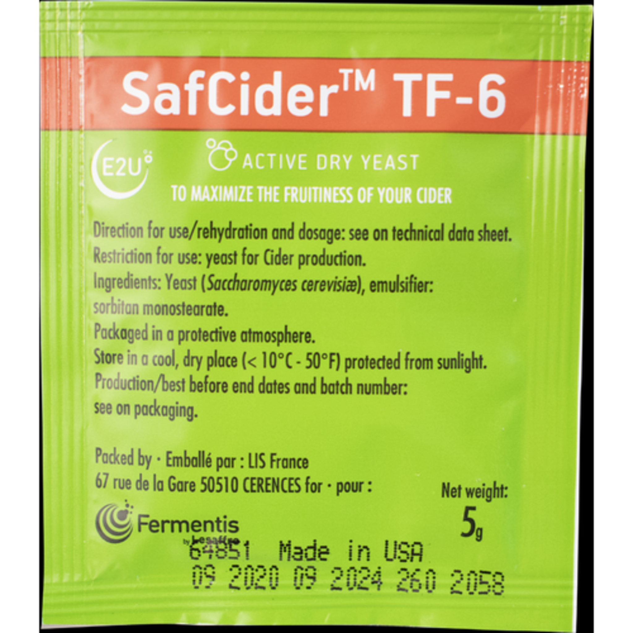 Fermentis | SafCider™ TF-6 | Dry Cider Yeast