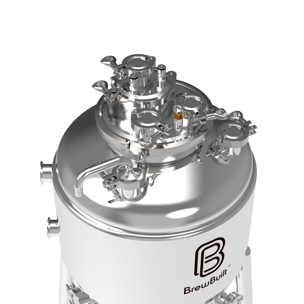 BrewBuilt X3 ジャケット付き円錐型発酵槽 コーン部とダンプバルブ