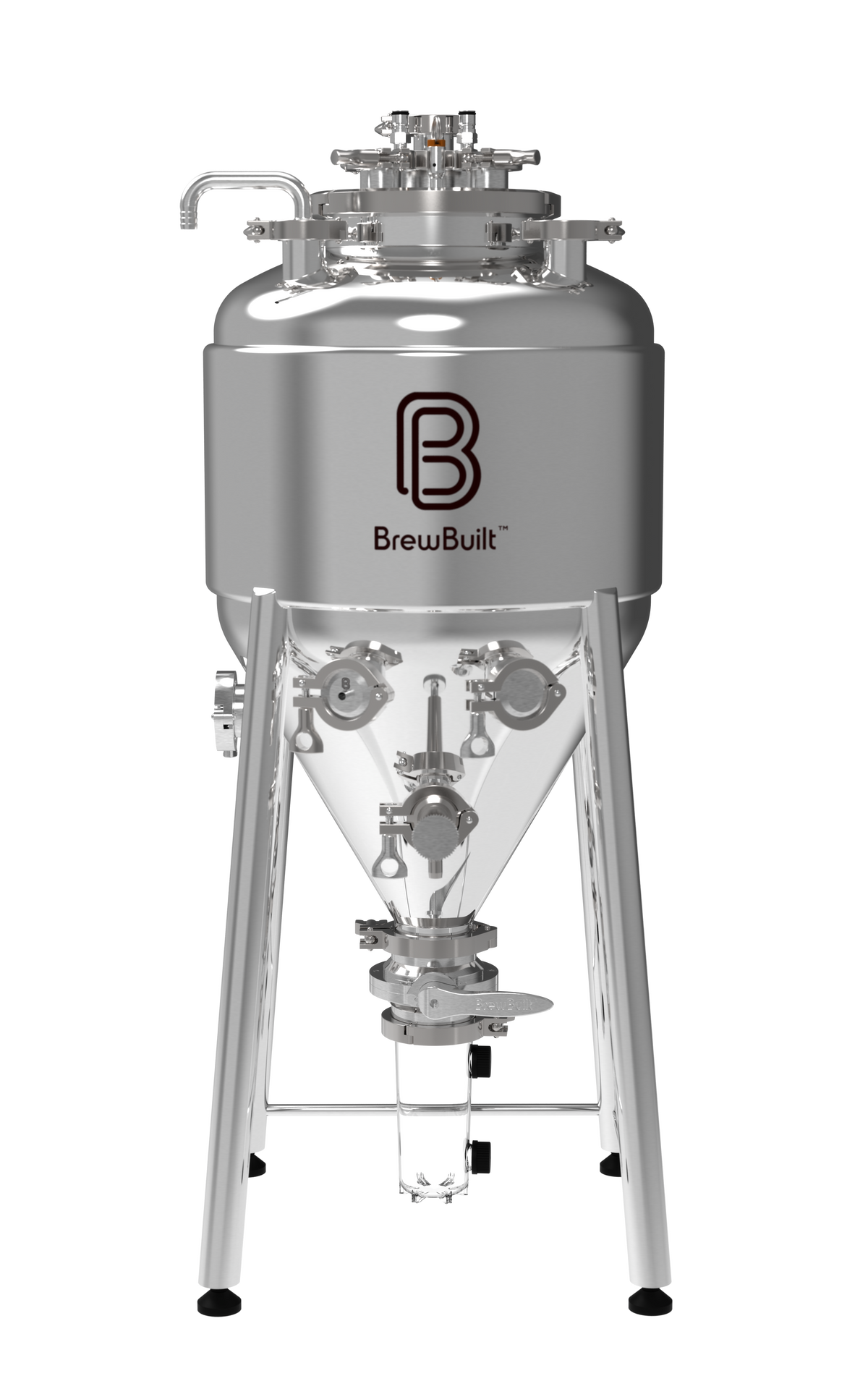 BrewBuilt X3 ジャケット付き円錐型発酵槽 水平ポートと継手