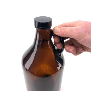 64OZ Glass Growler (1.9liter) + Black Growler Plastic Cap