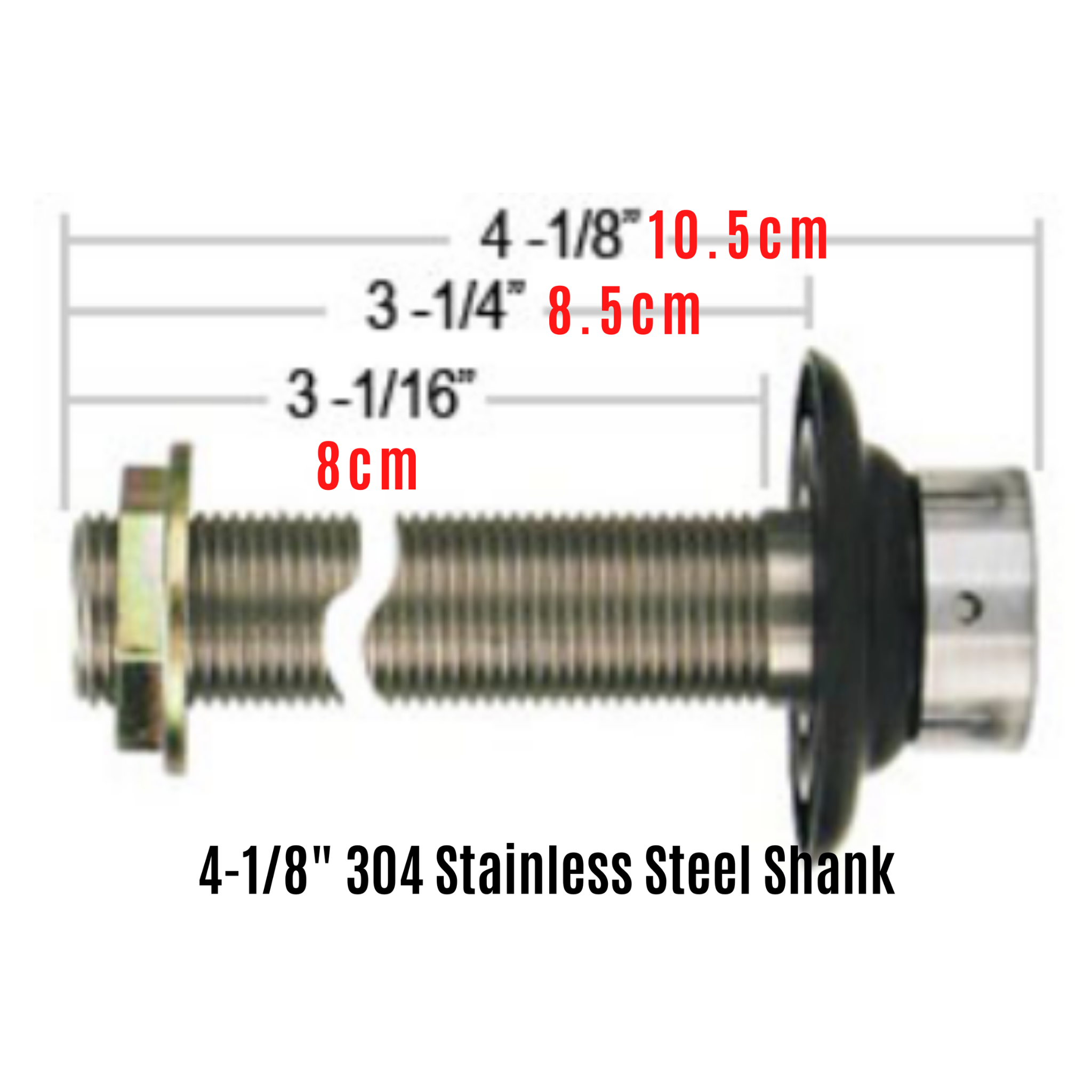 シャンク（全長11cm / 内径6.35mm / クロムメッキブラス）