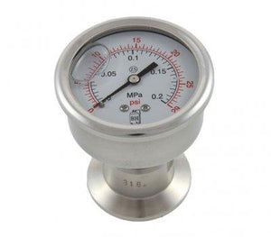 Diaphragm Pressure Gauge (1.5inch Tri Clover) 0-2Bar (0-30psi)