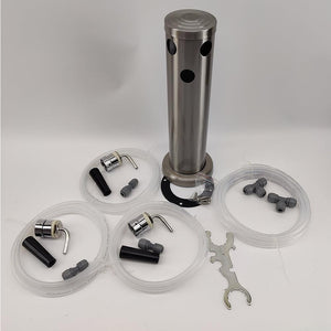 Triple Tap Brushed Stainless Font Kit with SS Duotight Short shank and Black handle (Without Tap)