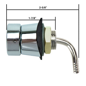 Elbow Shank Assembly - 1-7/8"L with 3/16" Bore - Chome-plated Brass