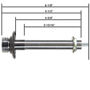 Faucet Nipple Shank Assembly - 6-1/8"L with 3/16" Bore - Chome-plated Brass