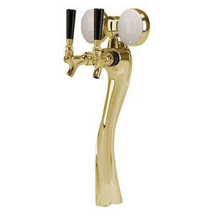 Lucky Draft Tower - Gold Finish - Medallions - Glycol-Cooled - 2 Faucets