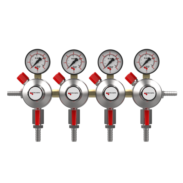 2次減圧弁 4連 0-60 PSI 1ゲージ付き – Cowboy Craft LLC