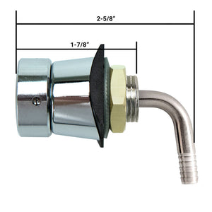 Elbow Shank Assembly - 1-7/8"L with 1/4" Bore - Chome-plated Brass