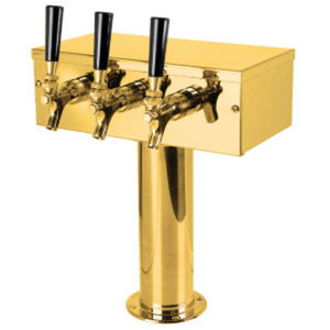 "T" Style Tower - 3" Column - PVD Brass - Glycol-Cooled - 3 Faucets