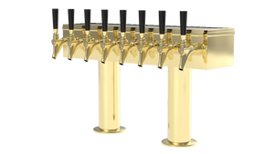 Double Pedestal Draft Tower - Glycol-Cooled - PVD Brass - 8 Faucets 304