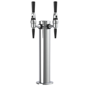 Coffee Tower - 14" Tall - 3" Column - 2 Faucets - 304 Stainless Steel - Air Cooled