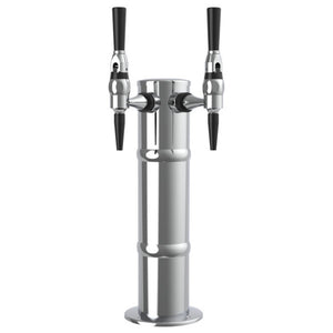 Coffee Tower - 14" Tall - 4" Column - 2 Faucets - 304 Stainless Steel - Air Cooled