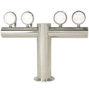 Metropolis "T" - Polished Stainless Steel - Glycol-Cooled - 4 Faucets - Medallions