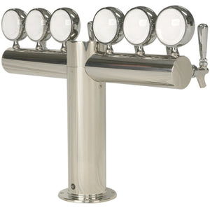 Metropolis "T" - Polished Stainless Steel - Glycol-Cooled - 6 Faucets - Medallions