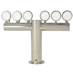 Metropolis "T" - Polished Stainless Steel - Glycol-Cooled - 6 Faucets - Medallions